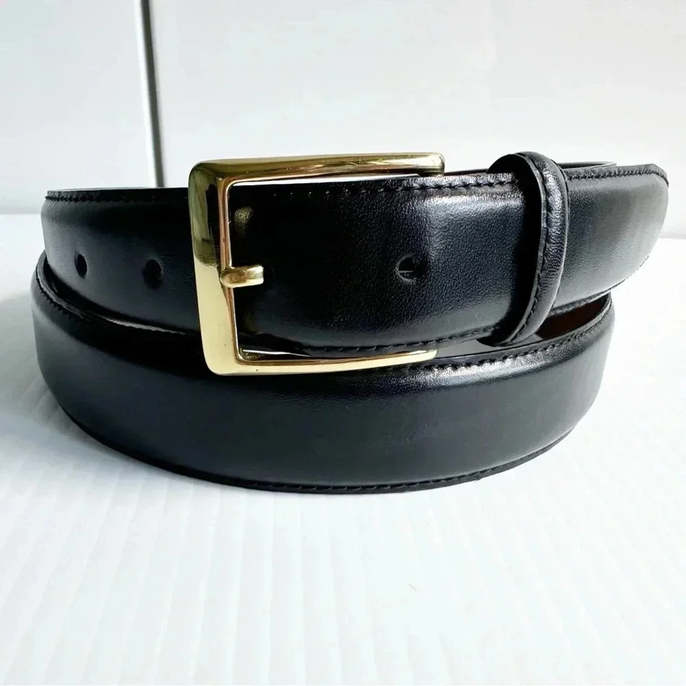 Jos. A. Bank Mens Italian Leather Belt Black With Brass Buckle Size 40 Office